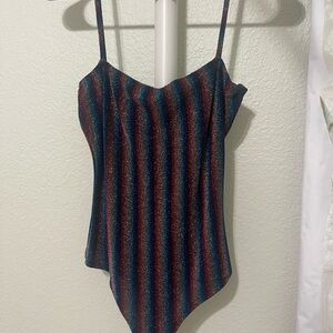 Windsor Blue and Red Striped Bodysuit